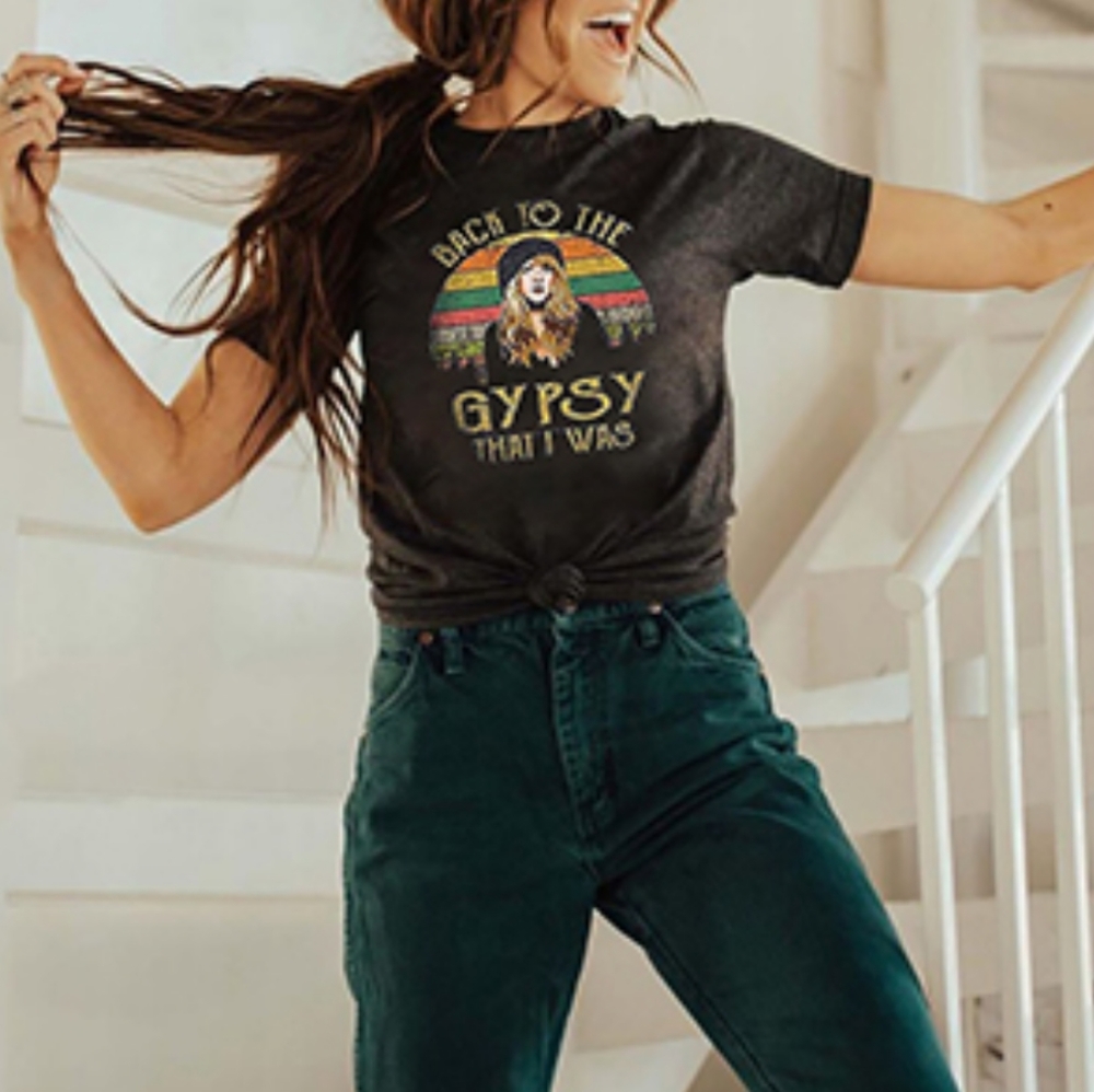 SALE!New Stevie Nicks "Back to the Gypsy That I Was" Graphic T-Shirt Top - Picture 10 of 12